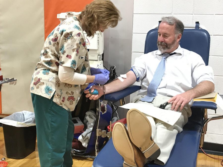 Mr. Callinan supports cause of the Community Blood Council of New Jersey by donating Friday.