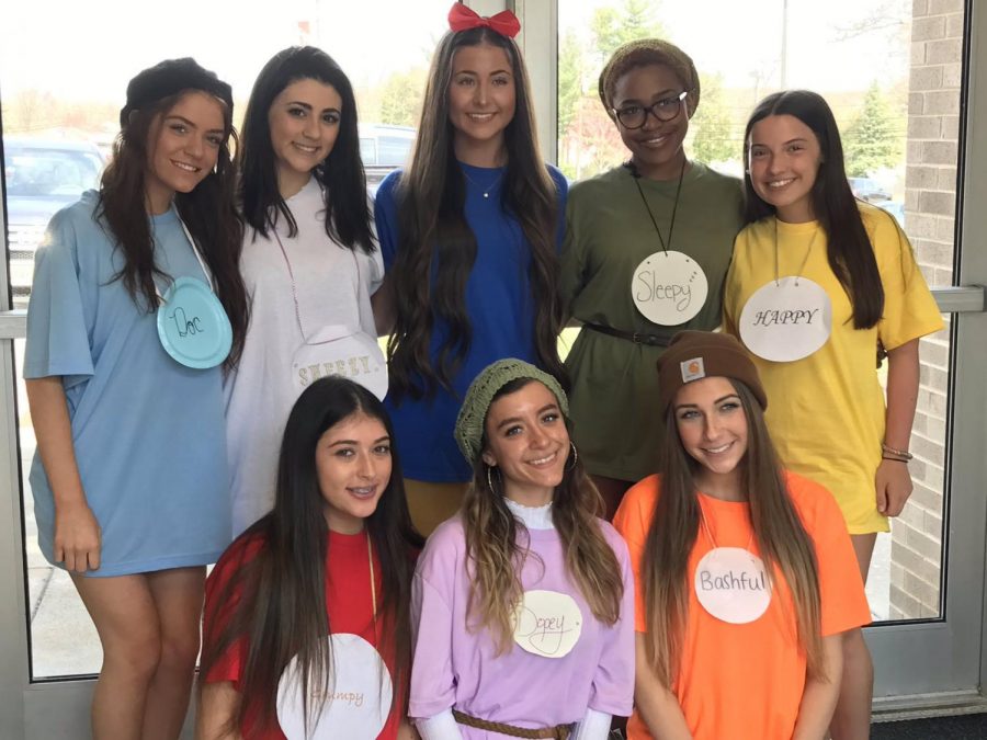 Some Members of the Senior Class Dressed Up as Snow White and the Seven Dwarfs