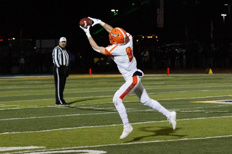 Jackson McIntyre makes a catch against North Brunswick