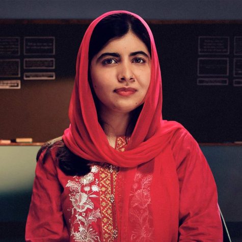 Malala Yousafzai pictured in a a classroom