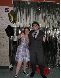 Sophomores Lily Barber (L) and Nick DAntonio (R) have a great time at Cotillion!