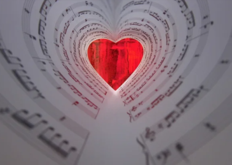 A heart shape created by sheet music to celebrate Valentines Day! 