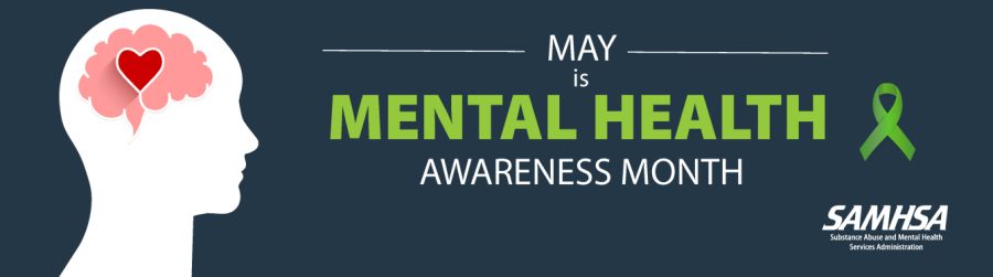 A banner promoting mental health awareness month.