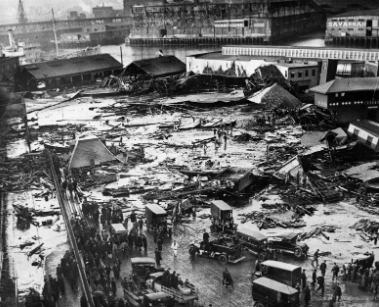 The aftermath of the Great Molasses Flood. 