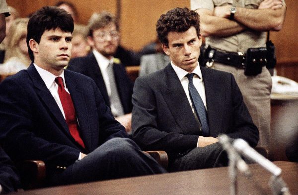 The Menendez Brothers (Lyle, left and Erik, right) in court in March of 1990 